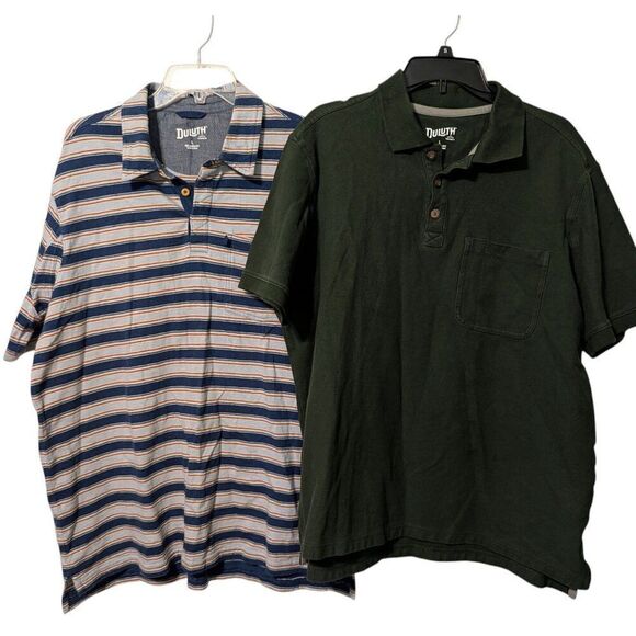 Lot of 2 Men's Duluth Polo Shirts Both Size Lg. %100 Cotton - Picture 1 of 16